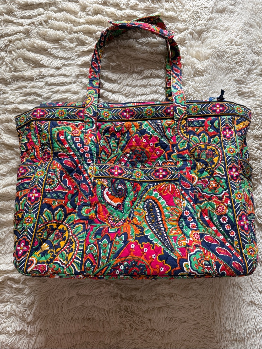 Vera Bradley Kaleidoscope Paisley Quilted Tote - includes makeup tote bag